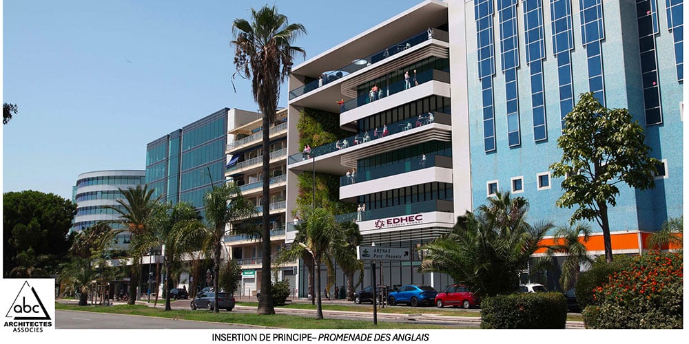 Perspective du nouveau campus EDHEC de Nice