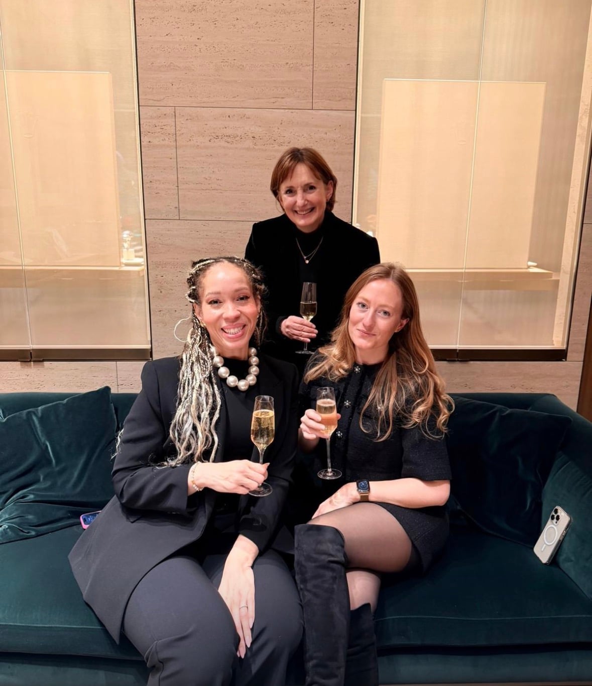 Bucherer France Managing Director and EDHEC Grande Ecole alumna Nathalie CELIA along with GMBA Participants Melba MELTON and Jiverny HOOG