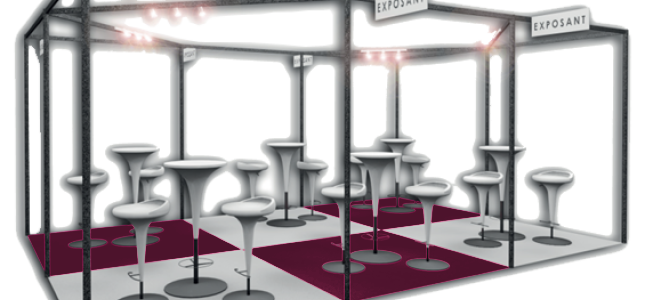 stands d'exposants lors d'un salon