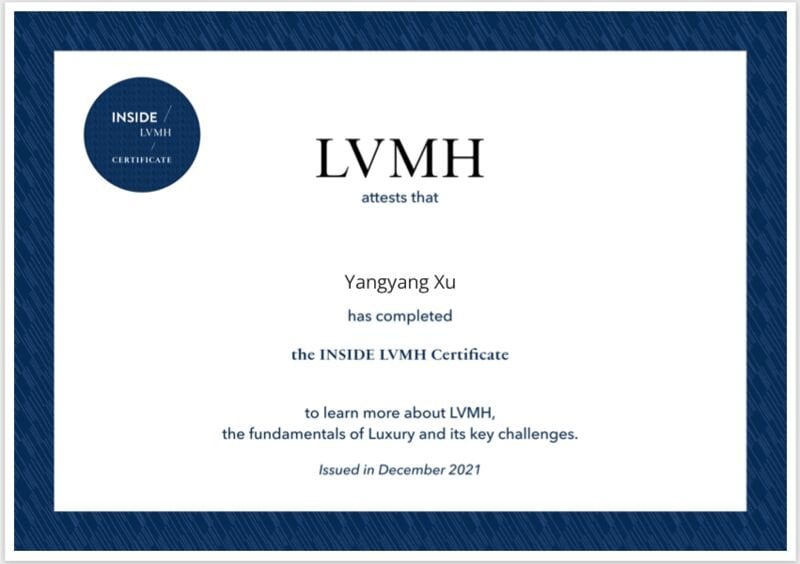 inside lvmh certificate