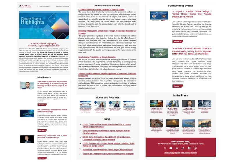 EDHEC’s Climate Finance Highlights (August/September 2025)