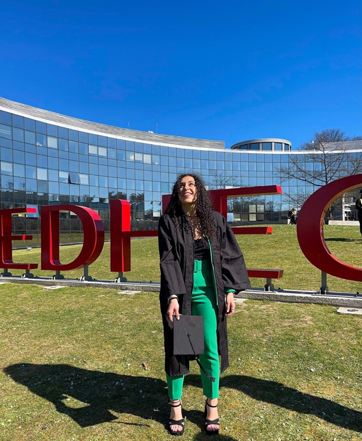 Rebecca Rodan during her graduation at EDHEC.