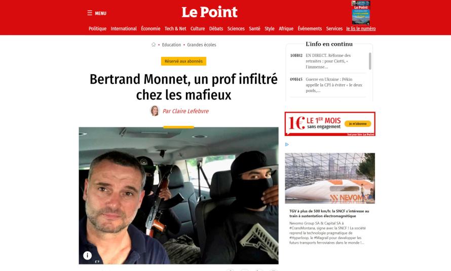 Bertrand Monnet, un prof infiltré chez les mafieux