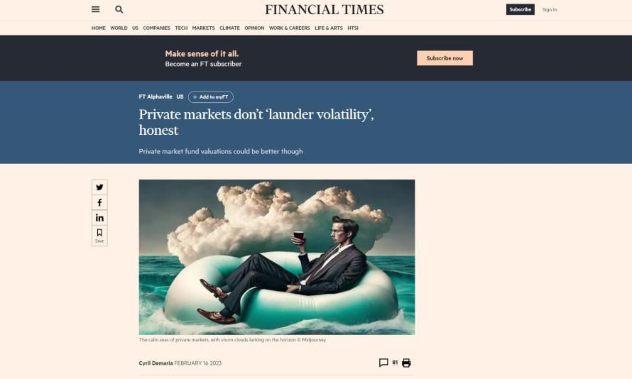 Private markets don’t ‘launder volatility’, honest