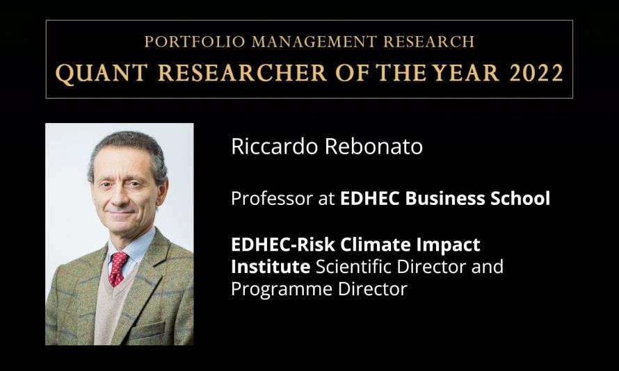 Pr. Riccardo Rebonato named "PMR Quant Researcher of the Year" for 2022