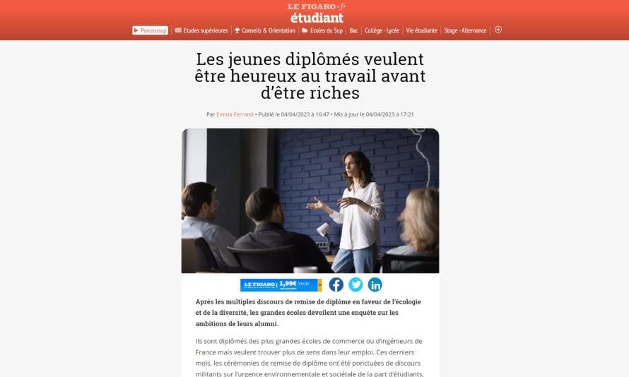 Les jeunes diplômés veulent être heureux au travail avant d’être riches