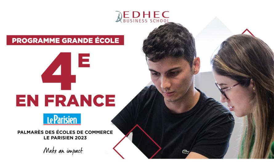 L’EDHEC, 4e grande école en France selon le palmarès du Parisien 2023