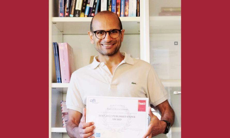 Hamid Boustanifar, winner of the best 2022 published paper award (AFFI)